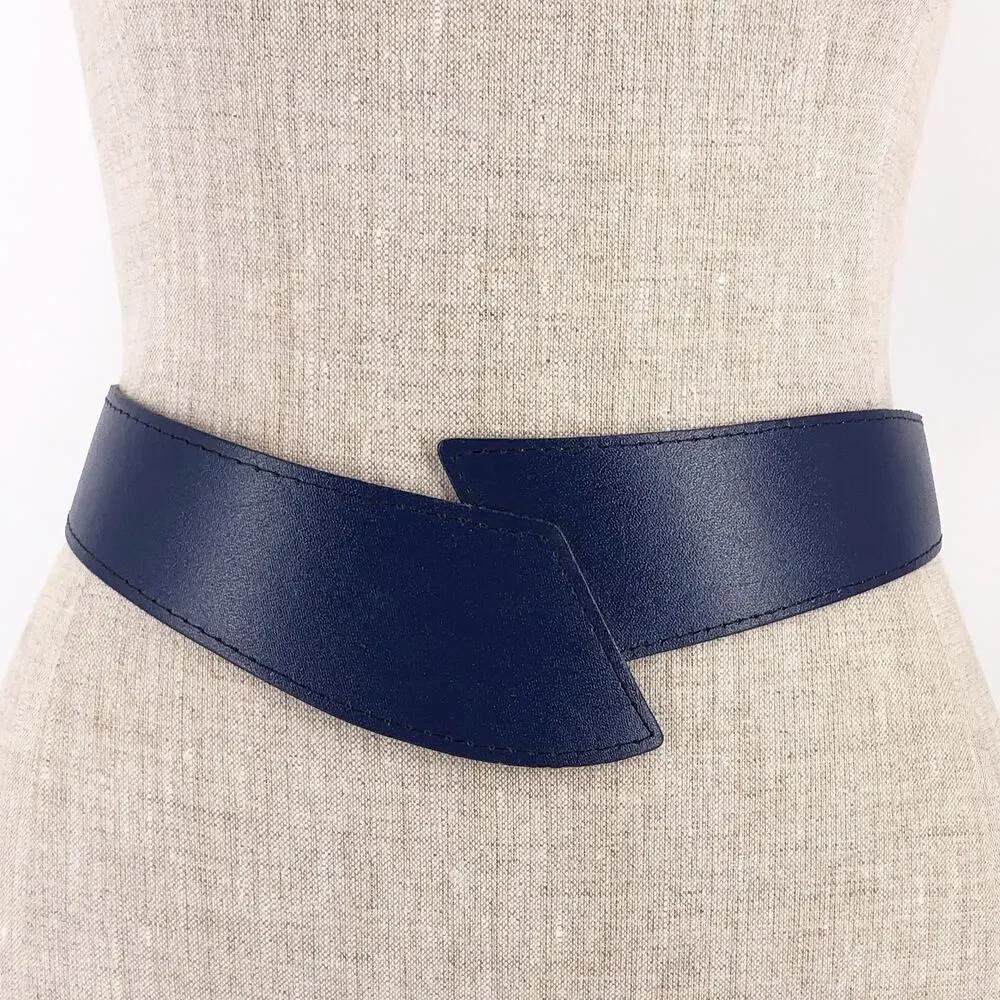 80s asymmetrical navy blue belt 1980s vintage